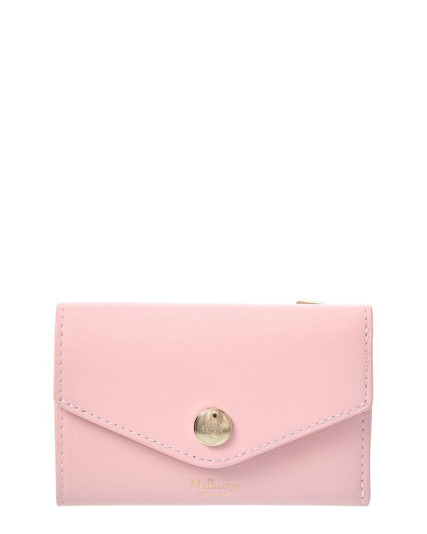 Классический микро-кожаный футляр для карточек Mulberry Classic Женский розовый
