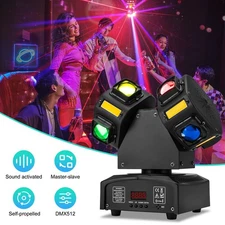 2 Head Laser Beam Moving Head Light DMX LED RGBW DJ Stage Lighting Strobe Disco