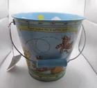 New w/Tag Schylling & Disney Winnie the Pooh Tin Sand Pail w/Wire & Wood Handle