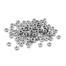 100pack M5 Metric 304 Stainless Steel Hexagon Hex Nut Silver Tone