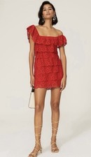 Show Me Your Mumu Coral Red Lucy Mini Dress Size XS Designer MSRP $168