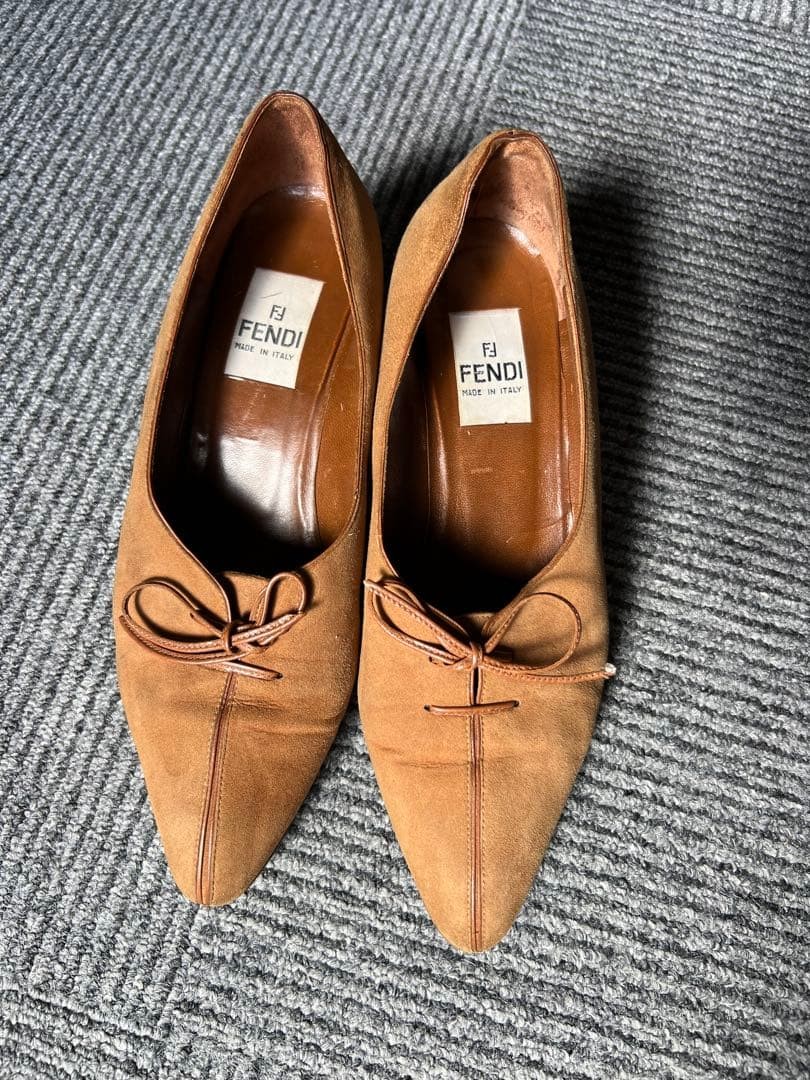 FENDI Pumps Heel EU36.5/US6.5 Brown Suede Ribbon Pointed Toe 02351i thumbnail 17