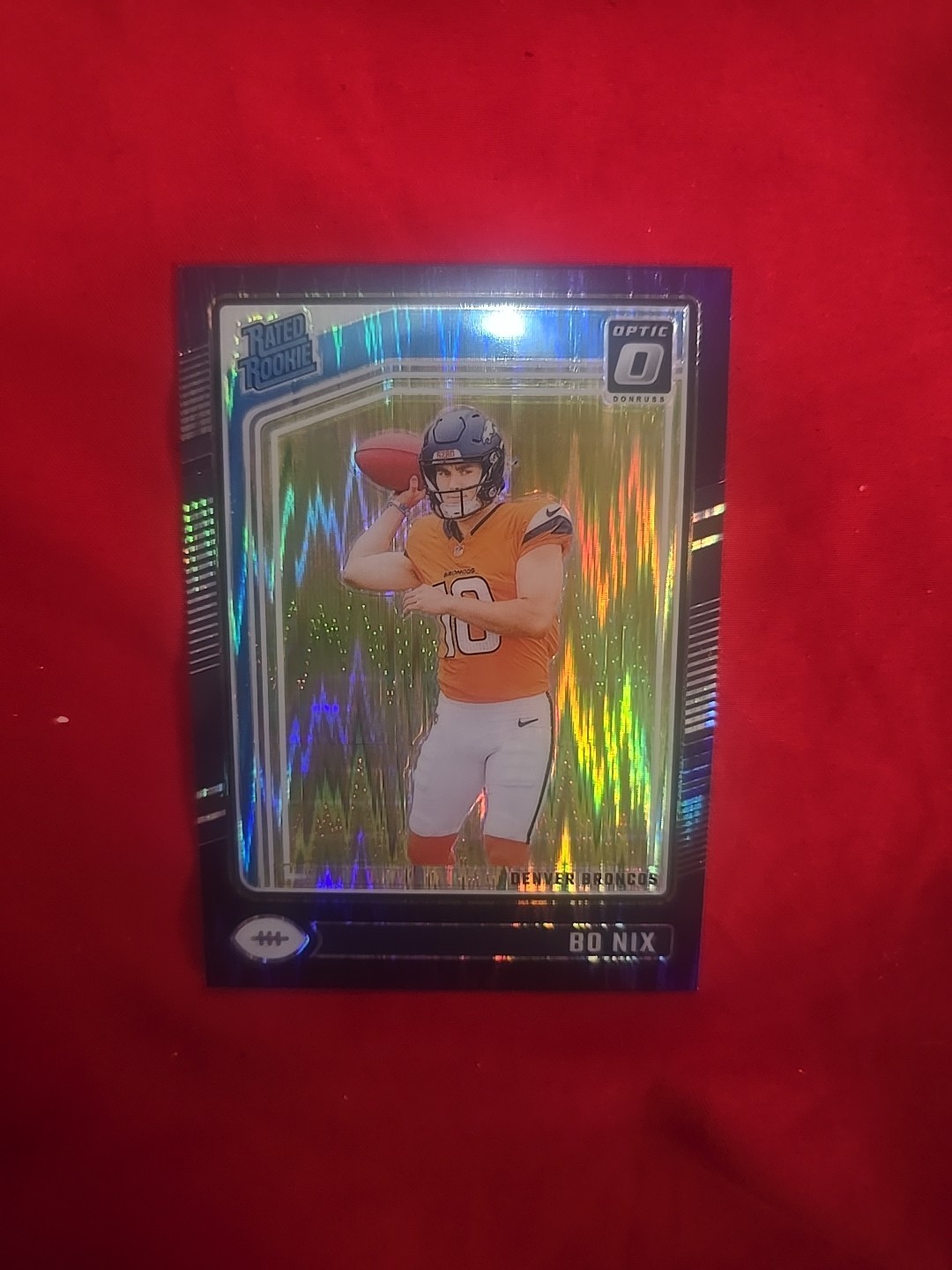 2024 Panini Donruss Optic - Rated Rookie Bo Nix #209 Purple Shock Prizm (RC)