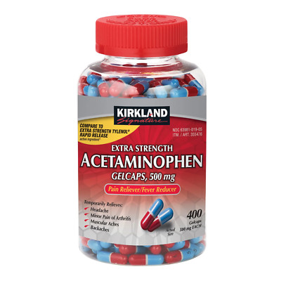 Kirkland Signature Acetaminophen Rapid Release 500 mg, 400 Gelcaps