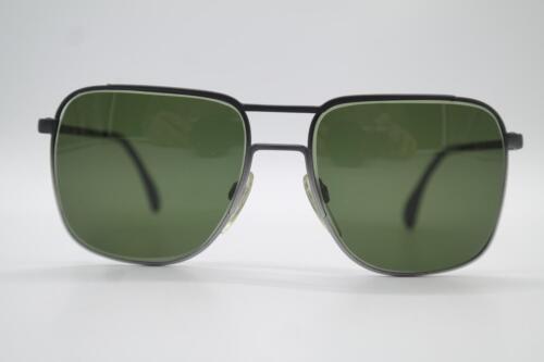 Vintage Licefa 41 Schwarz Silber Oval Sonnenbrille sunglasses Brille NOS - Bild 1 von 6