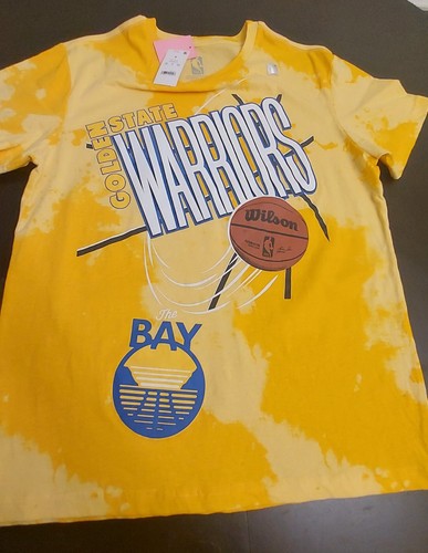 NUEVO CON ETIQUETAS Golden State Warriors NBA Mujer Talla Mediana Amarilla Tie-Dye Camisa de Baloncesto - Imagen 5 de 10