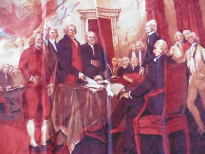 Antique rug Declaration of Independence 100% cotton 39''x56'' turkey