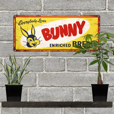 Everyone loves Bunny Bread Man Cave Metal Sign Repro 5x12'' 60575
