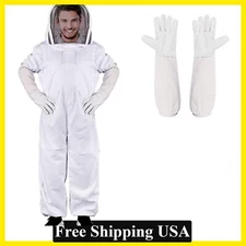 Bee Suit for Men Women Beekeeper Suit with Beekeeping Gloves L for 5'3"-5'7"