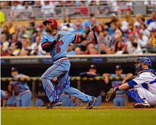 EDUARDO NUNEZ  MINNESOTA TWINS    ACTION SIGNED 8x10