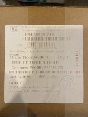 CPI Chatsworth Horizontal Finger Duct Double Sided Cable Manager 30529-719 