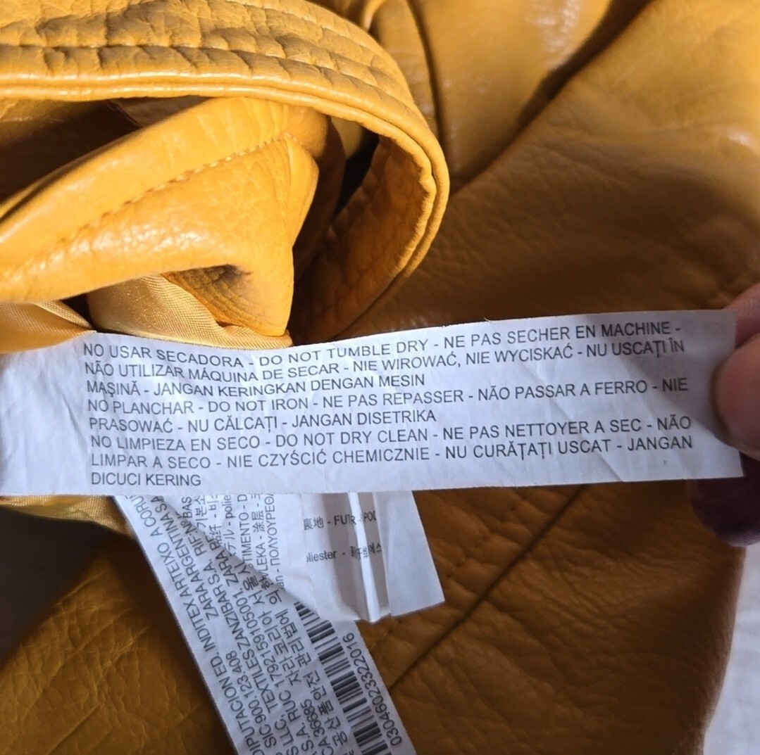 Zara Basic Outerware Women's Yellow Mustard Faux … - image 15