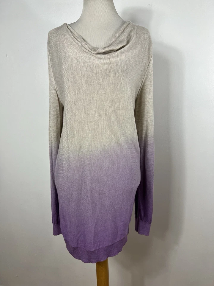 INC International Concepts XL Sweater Tan Lilac Lightweight Tunic Stretch P2 - Image 2 of 4