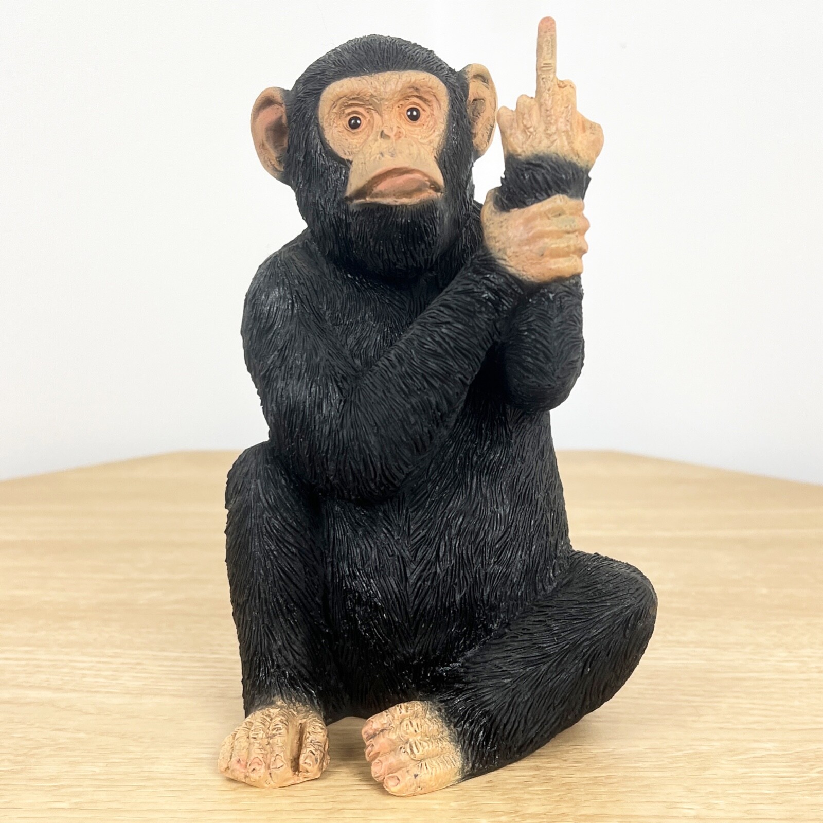 Monkey Ornament 18.5cm Rude Swearing Middle Finger Cheeky Figurine Animal Gift