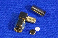 SMA male, Crimp, for RG 58 LMR 195, Right Angle, out of gold ones.