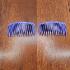 Goody Hair Side Combs Kant Slip 80's 90's Vtg Purple 3" Plastic USA Set Of 2