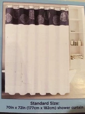 Sultan's Linens Ribbon Embroidered Fabric Shower Curtain 70in x 72in NWT