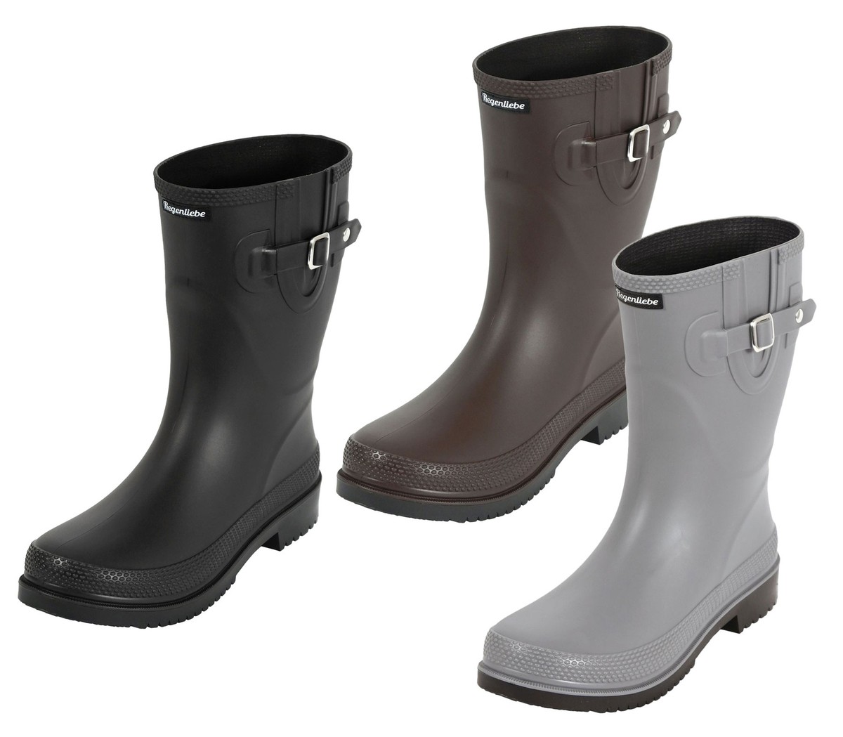 Regenliebe Damen Gummistiefel Pfütze halbhoher Regenstiefel