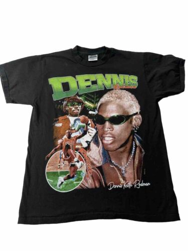  Moderner Nachdruck Dennis Rodman Rap T-Shirt Stiefel Herren Größe L Shirt CB9 - Bild 1 von 7