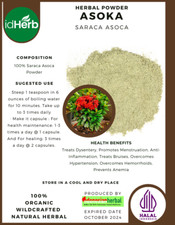  idHerb 50-500 gram Powder Asoka Tree Saraca Asoca Organic WildCrafted