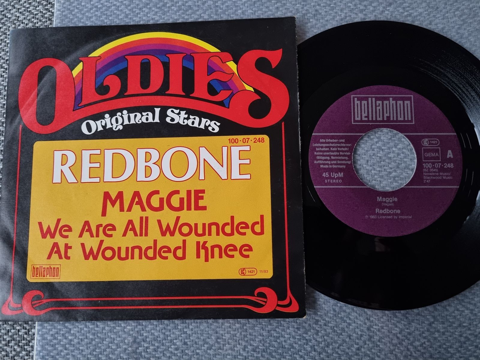 7" Single Redbone Maggie/ We were all wounded at Wounded Knee Vinyl