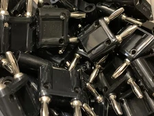 10-PCS Pomona MDP-S-0 Double Banana Plug With Shorting Bar Black GND