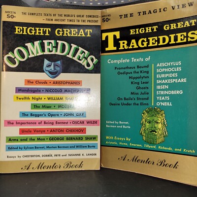 Eight Great Comedies 1958 ~ Eight Great Tragedies 1957 ~ A Mentor Book ~ PB