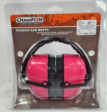 NEW Champion Ballistic Range & Target 42821 Passive Ear Muffs Hot Pink One Size