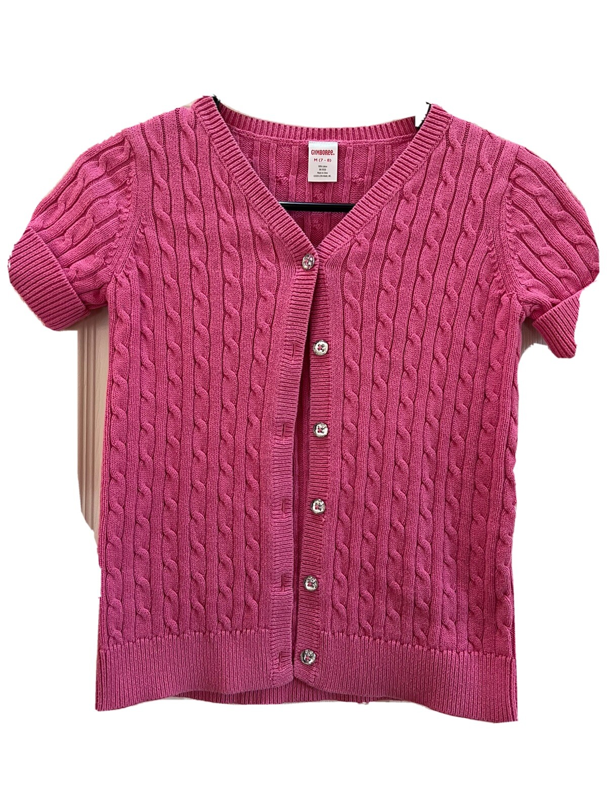 GYMBOREE GIRLS SHORT SLEEVE PINK SWEATER SIZE M 7-8 | eBay
