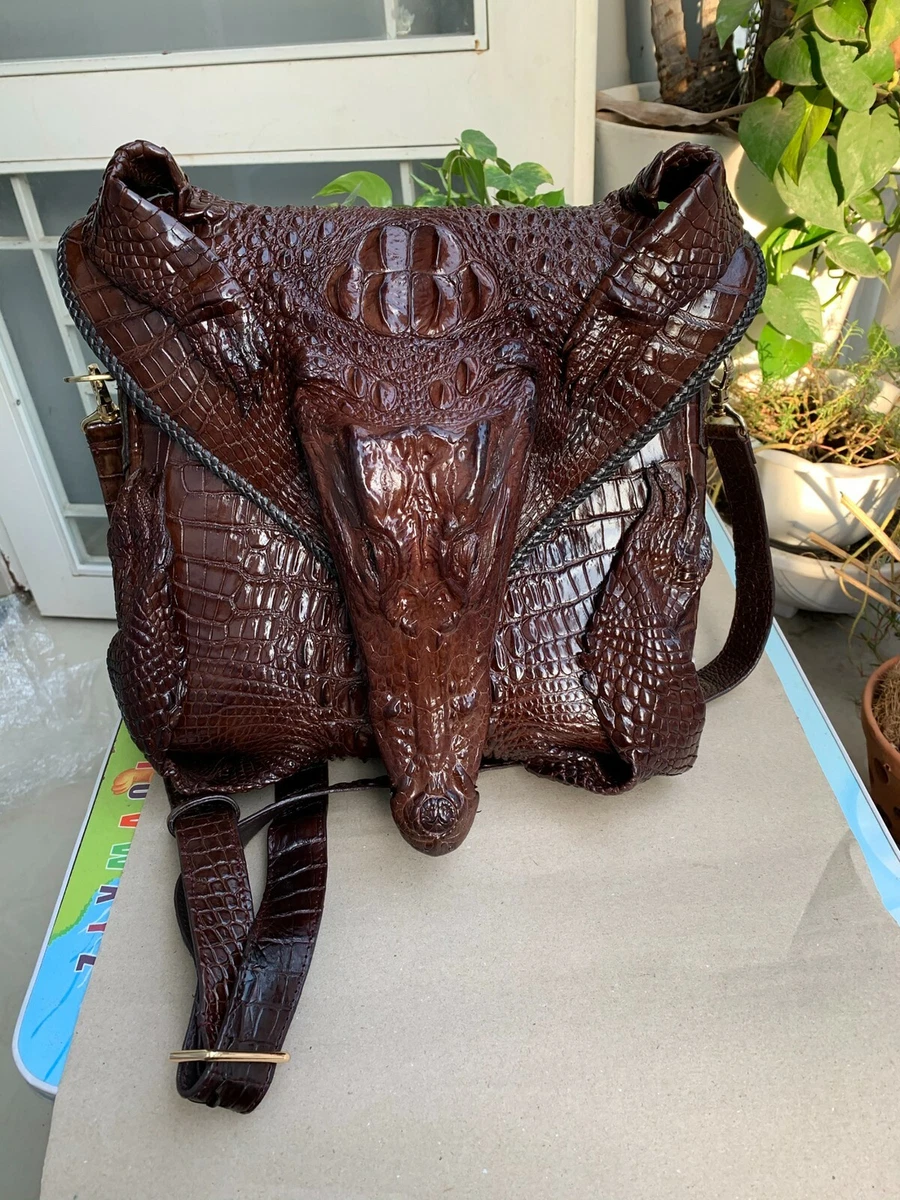 Crocodile Model Genuine Leather Backpack Crocodile Backpack 