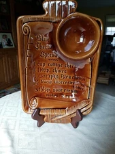 Blue Cheese Spread California Pottery Brown Recipe Super Bowl Party Tray Scroll