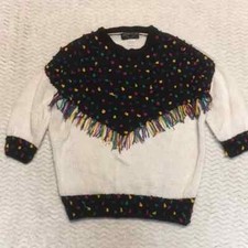 Vintage Angel 80's Tassel Knit Sweater Women  s Small