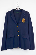 Ralph Lauren Blazer Women s Navy Knit Embroidered Patch - Size M