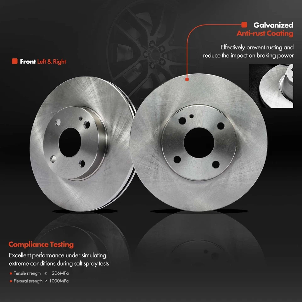 2x Rotores de freno de disco delanteros para Ford Escort 91-03 Mazda MX-3 92-96 Mercury Tracer Foto 2 de 4