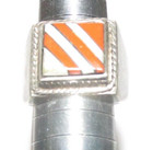 925 STERLING SILVER  BAND CHUNKY RING Size 5.25 SILVER BROWN VERTICAL STRIPES — photo 5