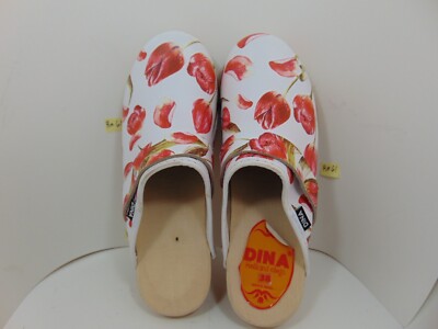 Swedish clogs RED TULIP  garden clogs DINA SIZE 38