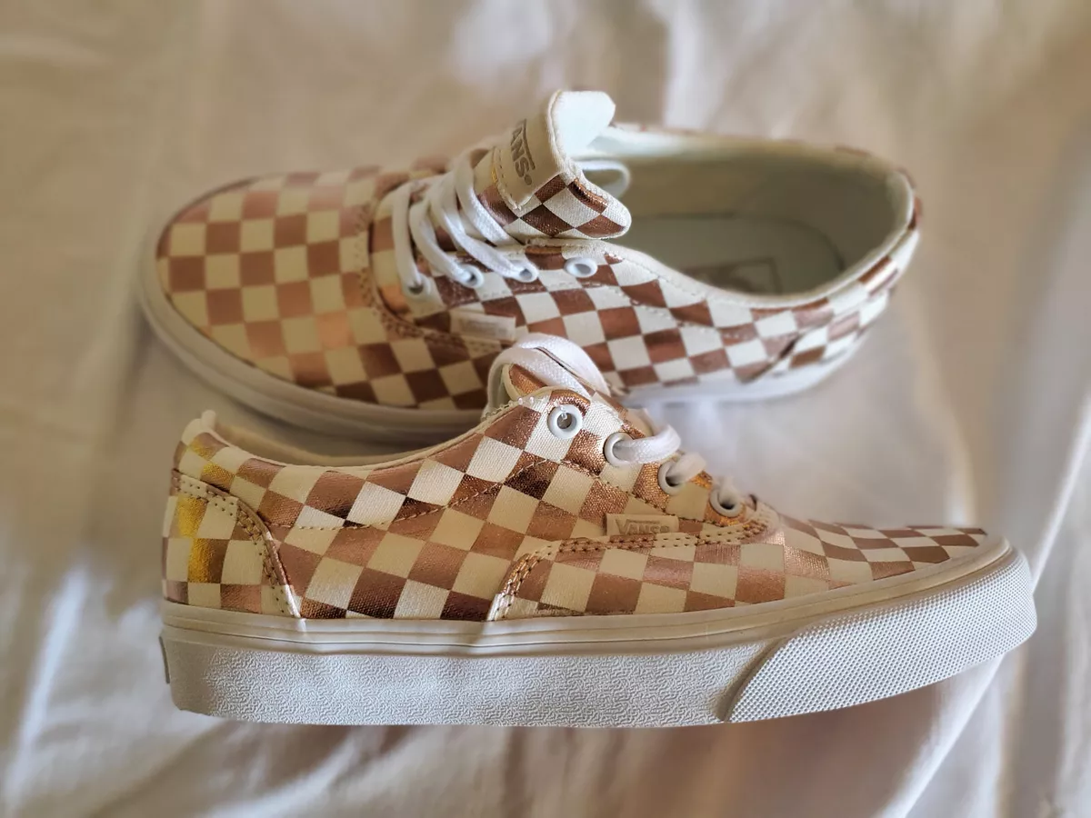 Metallic checkered vans cheap