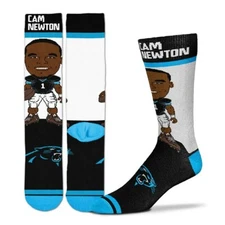 PANTHERS CAM NEWTON FOR BARE FEET YOUTH PLAYER SOCKS
