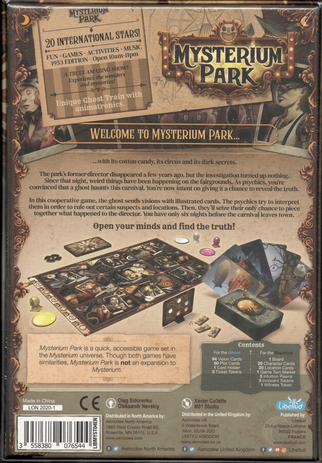 Mysterium Park Stand Alone Board Game Asmodee & Libellud Games ASM MYST04 Family