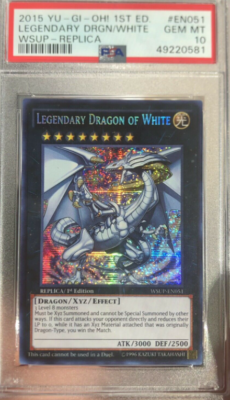 Yugioh Legendary Dragon of White WSUP-EN051 Secret Rare PSA 10 GEM 