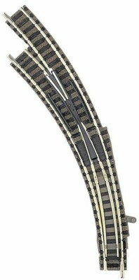 FLEISCHMANN 9174 Left Manual Curve Switch With Ballast Scale-N