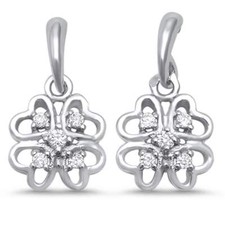 Cubic Zirconia Drop Dangle .925 Sterling Silver Earrings