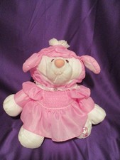 Vintage Fisher Price Puffalumps Lamb Sheep Magenta 15" 1986 Quaker Oats Co.