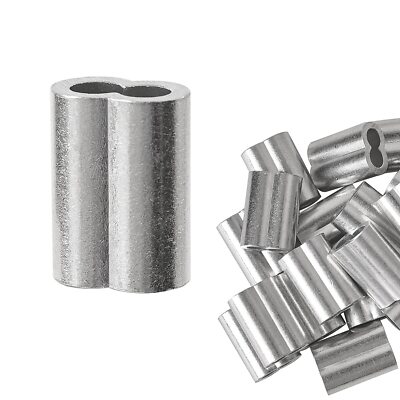 20Pcs Aluminum Crimping Loop Sleeve For 3/16'' Wire Rope And Cable Diameter