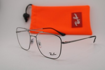 NEW RAY-BAN RB 6450 2502 SILVER BLACK AUTHENTIC EYEGLASSES 56-18