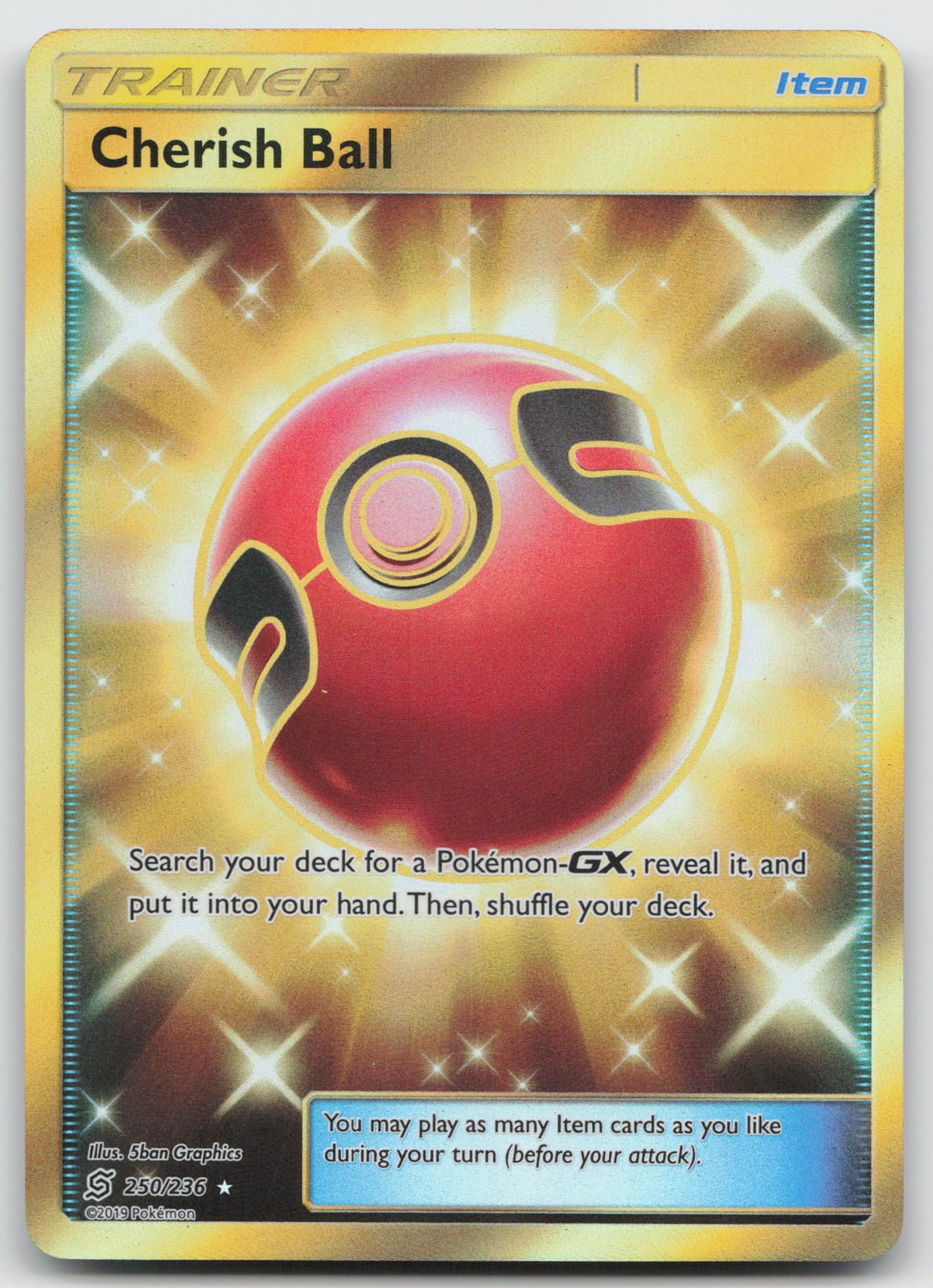 Cherish Ball (Secret) Secret Rare SM - Unified Minds 250/236 NM