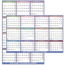 2026 Dry Erase Wall Calendar- Yearly Wall Calendar 2026 48" x 32" Paper Folde...