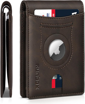 RUNBOX Airtag-Wallet-Mens-Slim-Rfid Blocking Wallets Leather with Bill