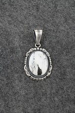 White Buffalo & Sterling Silver Pendant - Samuel Yellowhair