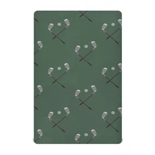 Sports Golf Ball Green Crib Sheets Soft Breathable Fitted Baby Crib Sheets Ma...